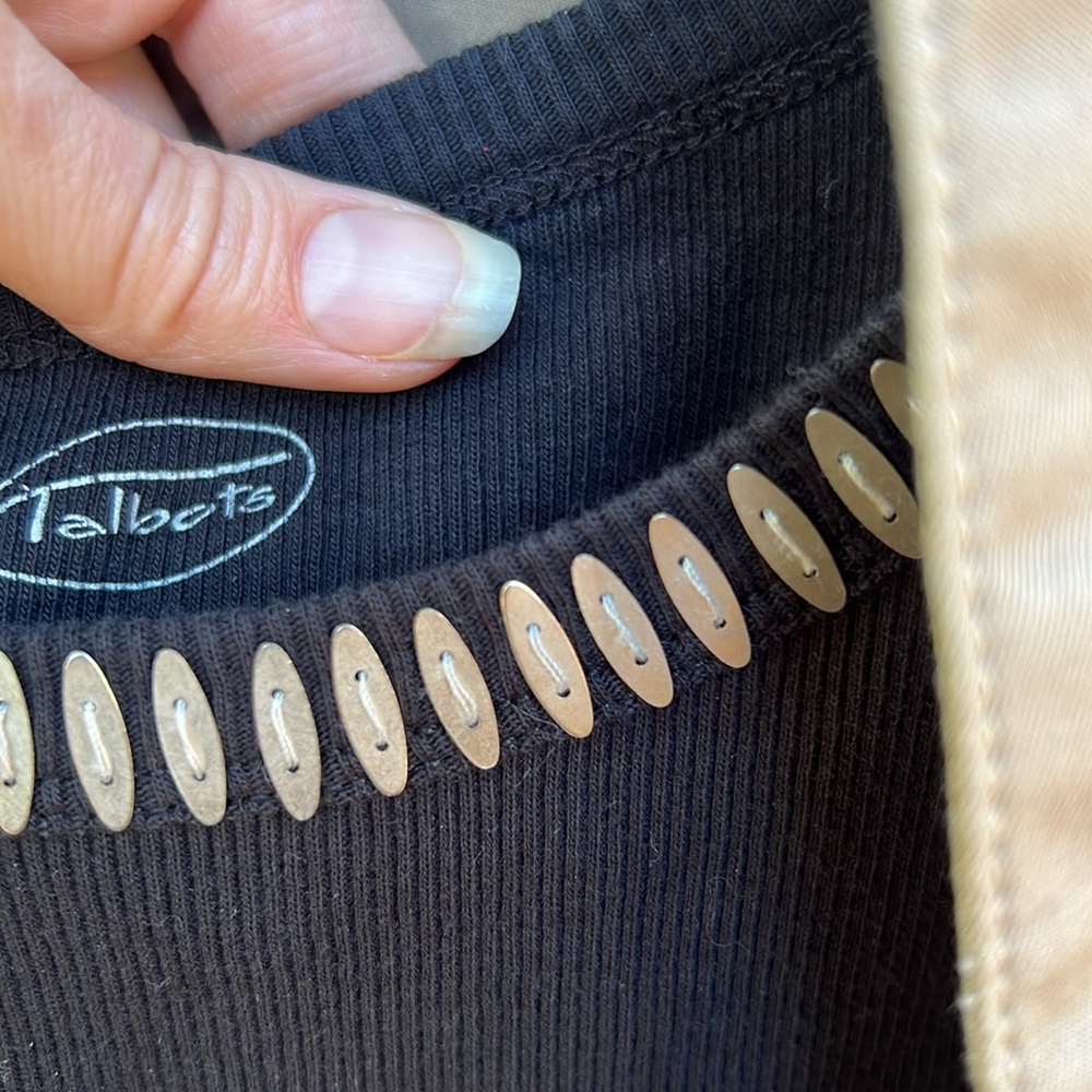 Euc Talbots Ruffle Front Button Jacket Tan Khaki … - image 8